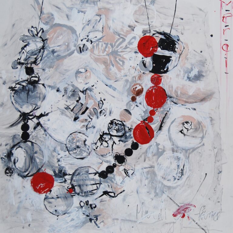 © Gersende Crépel, Les Colliers, technique mixte sur toile, 200 x 200 cm, 2012