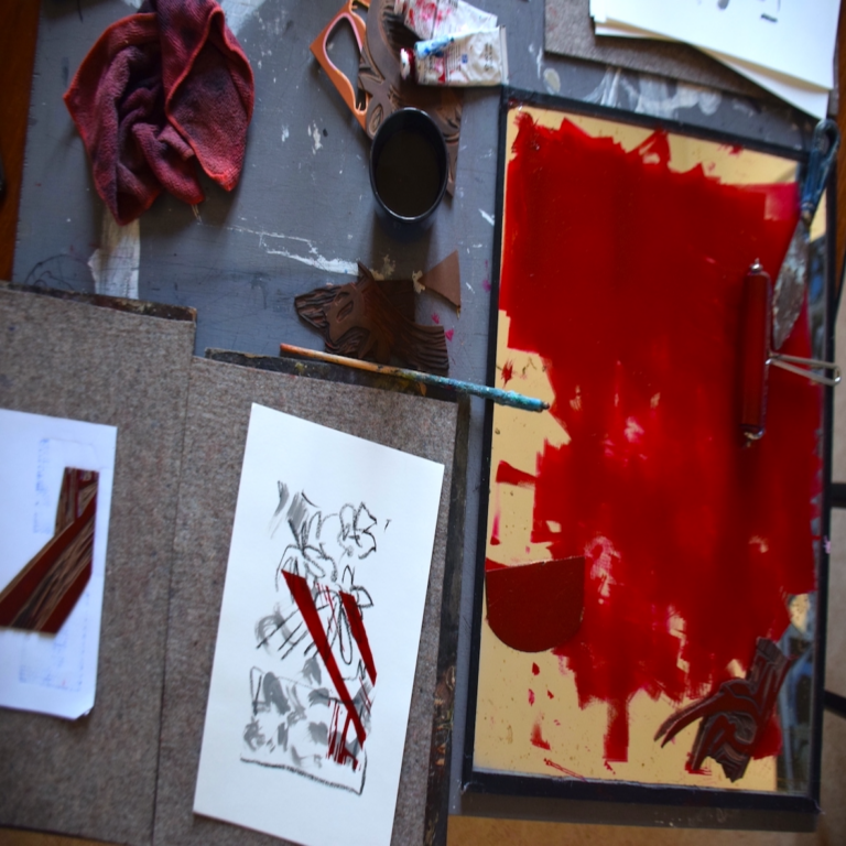 ©Gersende Crépel, estampe dans l'atelier, 2024