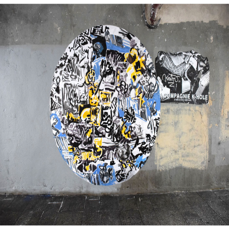 ©Gersende Crépel, Sans titre, encollage mural, technique mixte, intervention urbaine, Paris 11e, 2022
